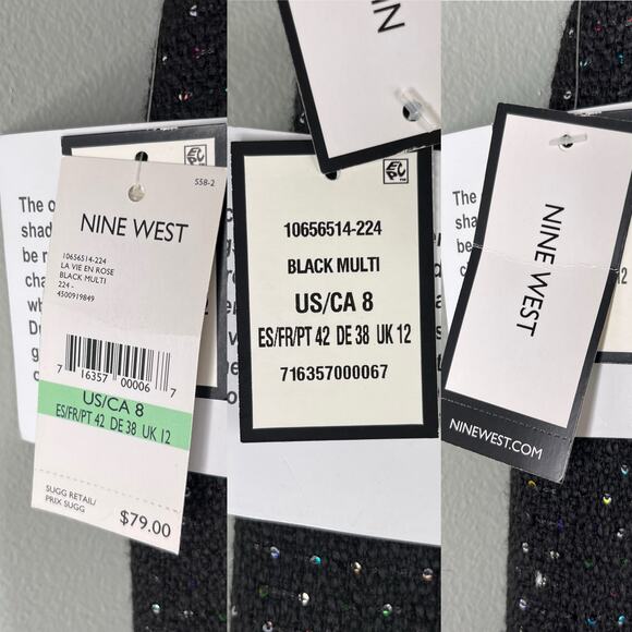 Nine West Pencil Skirt La Vie En Rose Black Multi Sequin 8 New - Picture 7 of 14